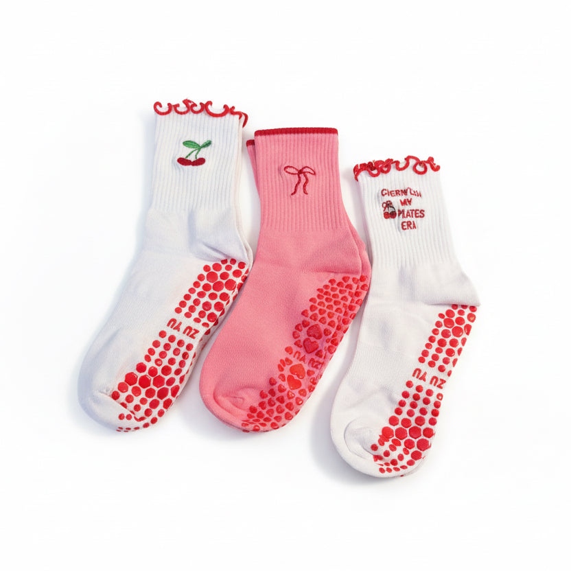 Pilates Coquette Socks🍒 Set(3)