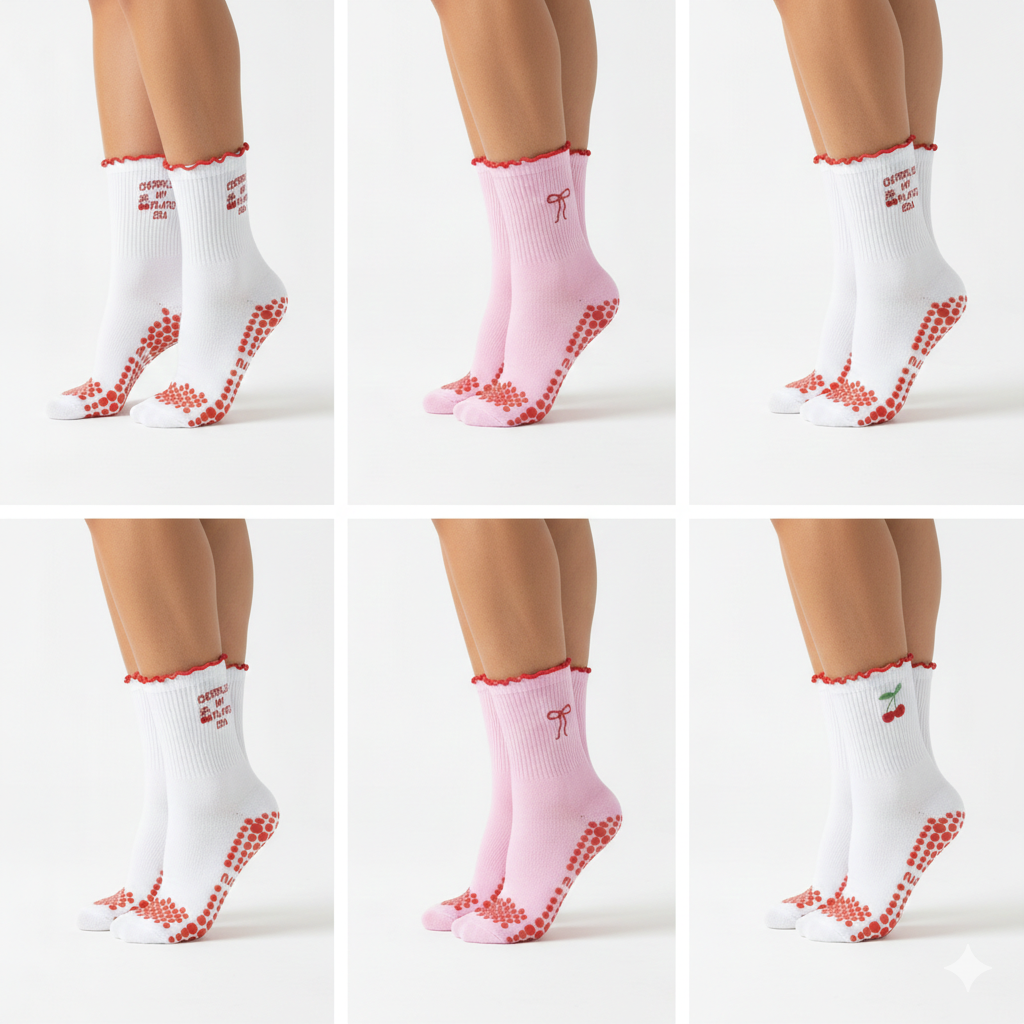 The Pilates Coquette Socks 🍒