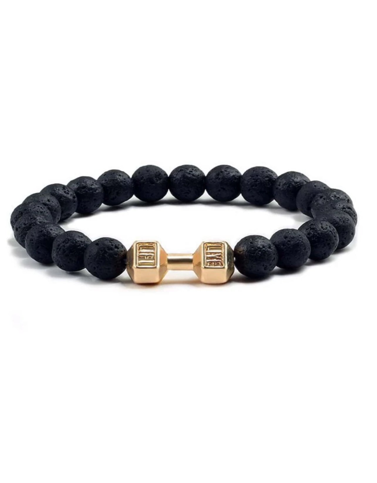 Dumbbell Lava Stone Bracelet (unisex)