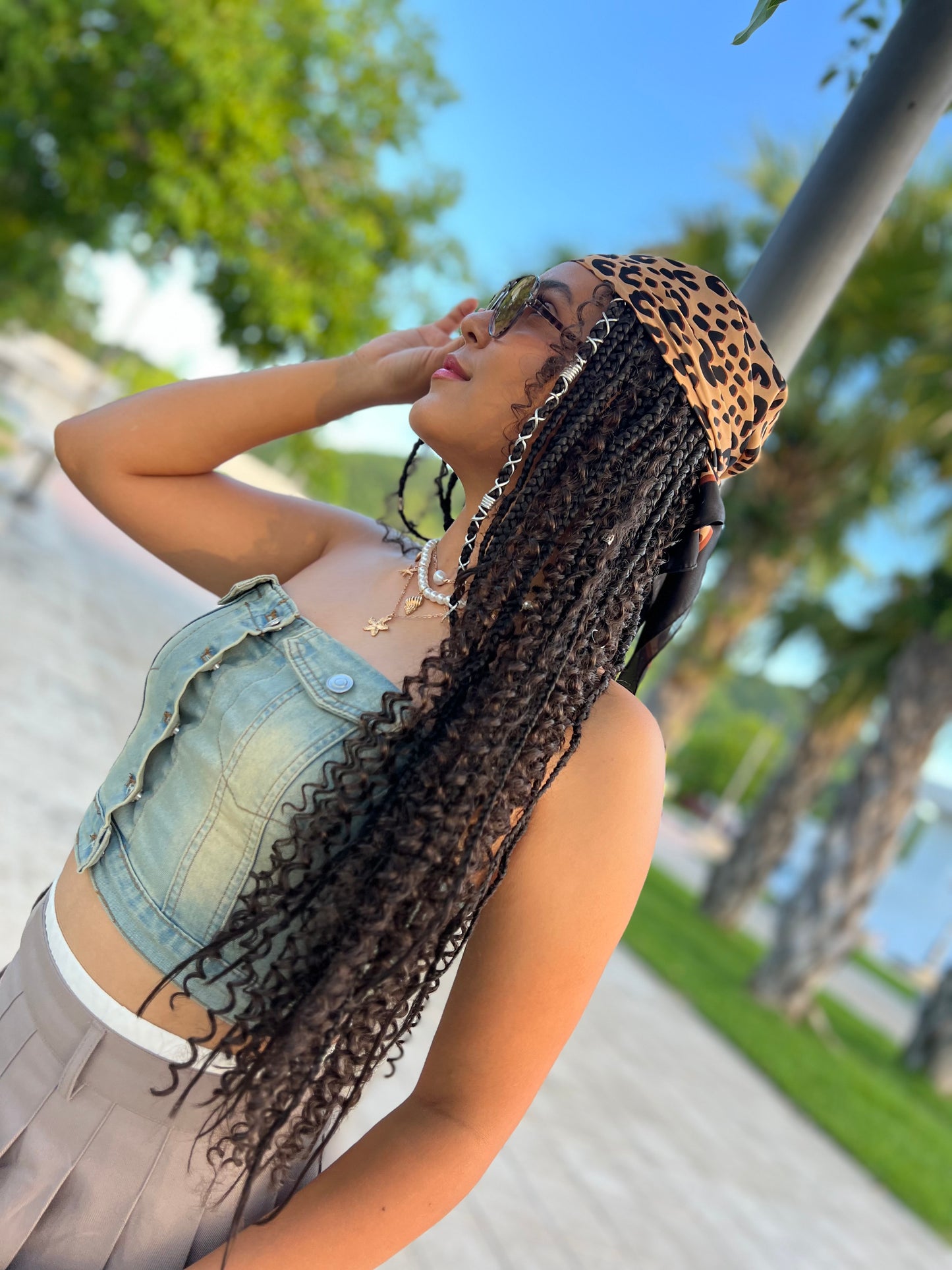 Leopard hair scarf
