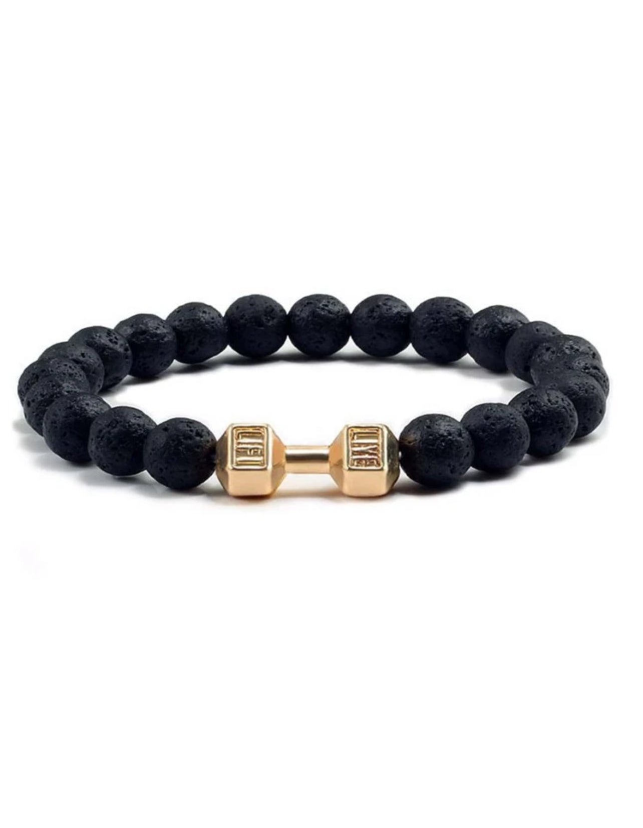 Dumbbell Lava Stone Bracelet (unisex)